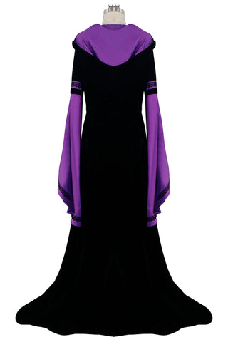 Purple and Black Hooded Robe Costume
