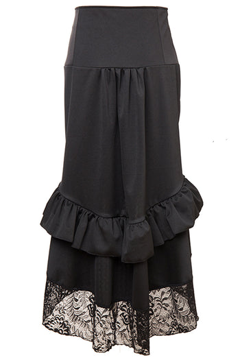 Gothic High-Waisted Buttoned Skirt