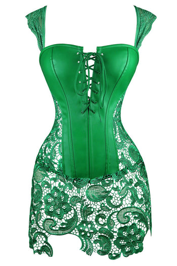 Green Seduction PVC and Lace Bustier