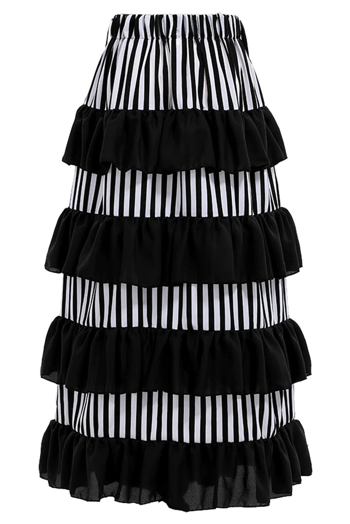 Atomic Striped Victorian Tiered Ruffle Skirt | Atomic Jane Clothing