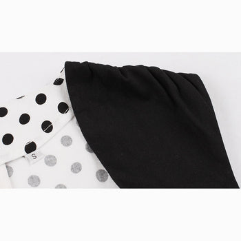 Black and White Sleeveless Dotted Dress