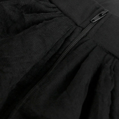 Black Gauze Asymmetrical Skirt