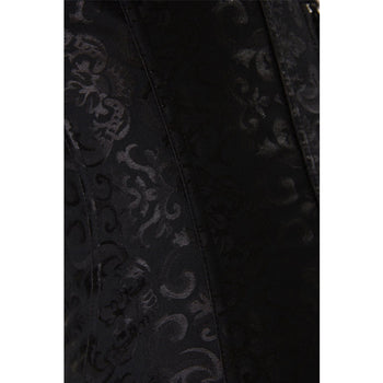 Black Embroidered Burlesque Overbust Corset
