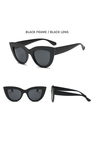 Atomic Black Vintage Chunky Cat Eye Sunglasses