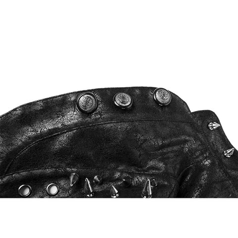 Black Goth PU Leather Corset Shrug