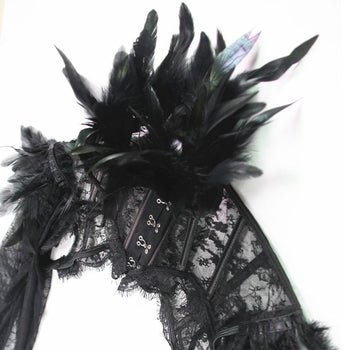 Victorian Long Feathered Corset Shrug