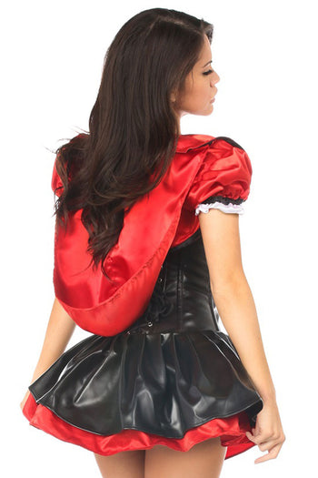 Red Hooded Corset Dress Costume