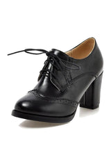 Vintage Oxford Block Heeled Shoes 