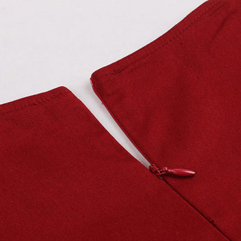 Vintage Wine Red Dress with Belt
