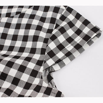 Black and White Plaid Swing Dress with Belt