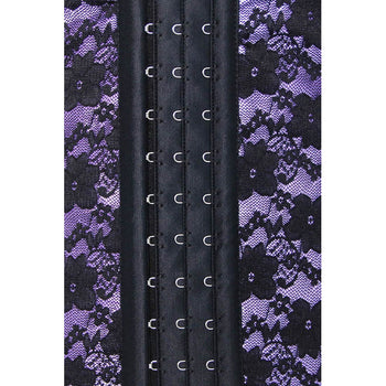 Purple and Black Lace Steel Boned Underbust Corset