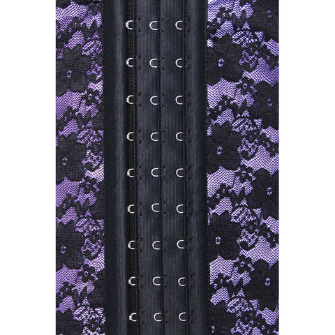 Purple and Black Lace Steel Boned Underbust Corset