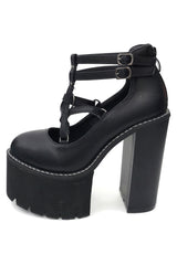 Gothic Star Strapped Platform Shoes