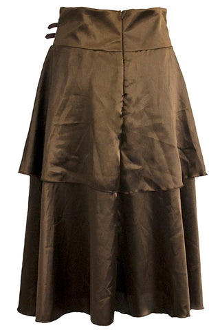 Brown Steampunk Satin Skirt