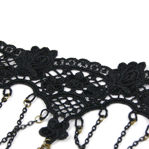 Atomic Black Lace And Red Pendant Choker Necklace