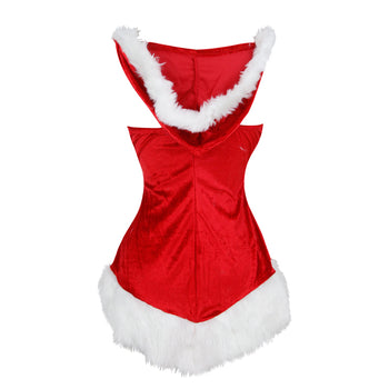 Atomic Red and White Christmas Hooded Dress