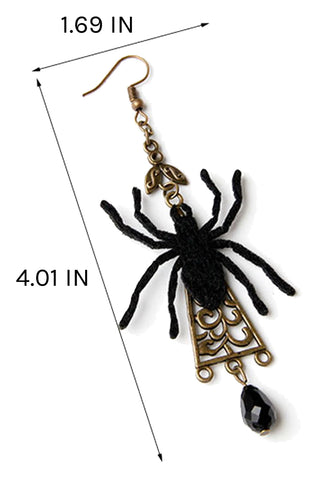 Atomic Gothic Spider Pendant Earrings
