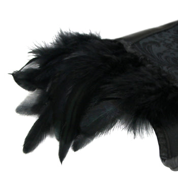 One Shoulder Feathered Corset Shrug