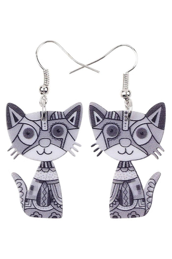 Abstract Kitty Earrings