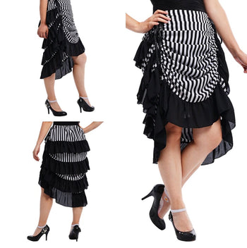 Atomic Striped Victorian Tiered Ruffle Skirt