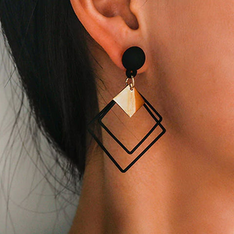 Atomic Bronze Diamond Linked Earrings