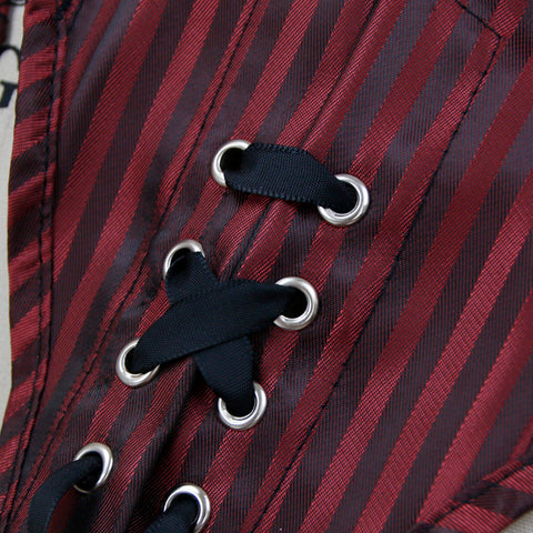 Red and Black Stripe Steam Corset