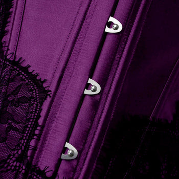 Purple Floral Lace Overbust Corset