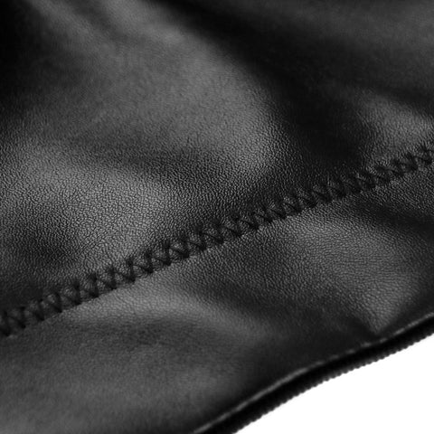 Atomic Black Matte PU Leather Club Wear Crop Top