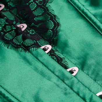 Classic Emerald Lace Overlay Corset
