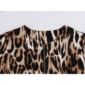 Atomic Leopard Printed Vintage Dress with Belt