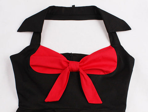 Red and Black Rockabilly Cocktail Dress