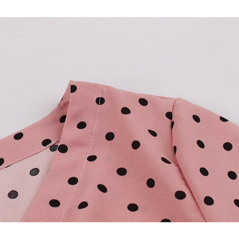 Rockabilly Pink Polka Dot Dress