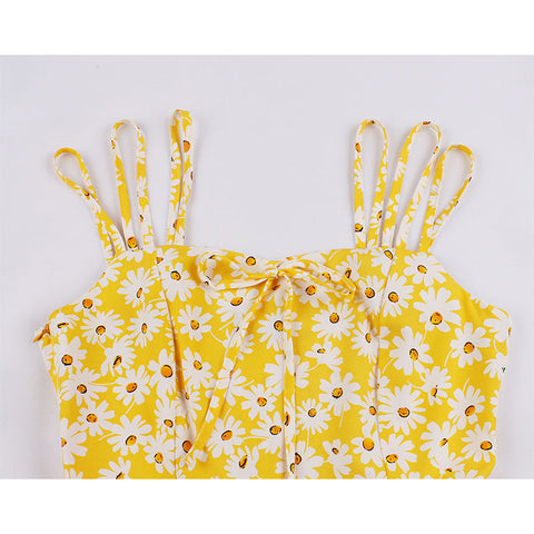 Yellow Daisy Summer Swing Dress