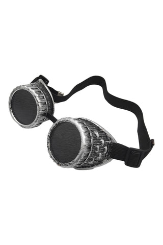 Atomic Ancient Silver Steampunk Dark Lens Thick Goggles