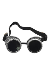 Atomic Ancient Silver Steampunk Dark Lens Thick Goggles