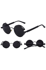 Atomic Black Industrial Steam Round Sunglasses