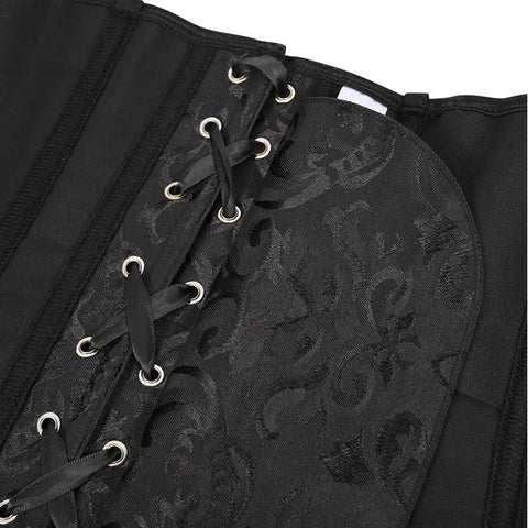 Atomic Black Jacquard Off Shoulder Floral Corset | Corset Top Outfit | Victorian Gothic Corset | Burlesque Corset Outfit