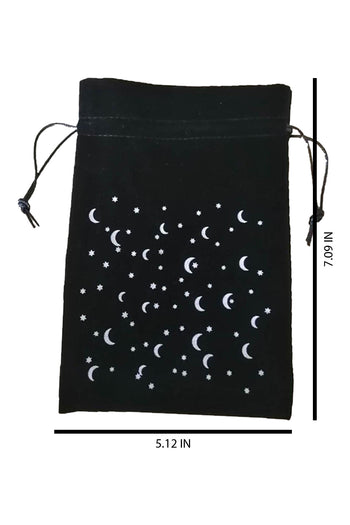 Atomic Black Moon and Star Drawstring Pouch