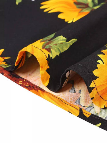 Atomic Black Sunflower Rockabilly Skirt