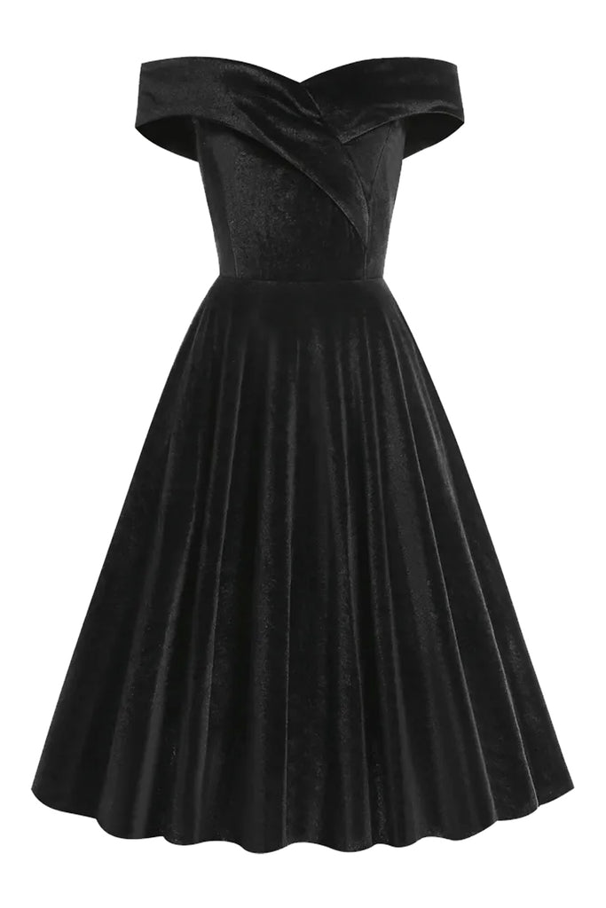 Atomic Black Velvet Elegance Vintage Dress | Atomic Jane Clothing