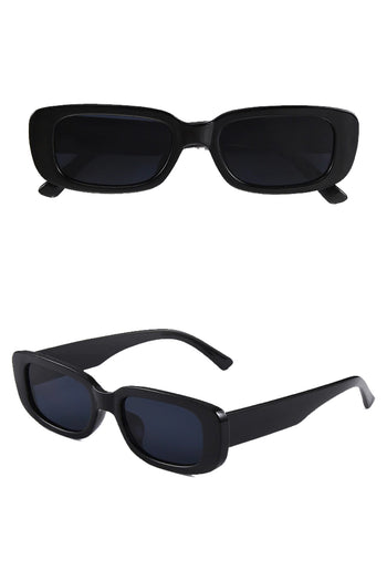 Wear the Atomic Black Vintage Retro Rectangle Small Sunglasses for a spectacular look. This pair of sunglasses features a small rectangle frame design, dark gradient lens, and it's light on the nose.