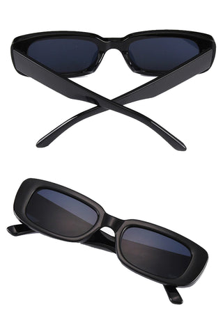 Wear the Atomic Black Vintage Retro Rectangle Small Sunglasses for a spectacular look. This pair of sunglasses features a small rectangle frame design, dark gradient lens, and it's light on the nose.