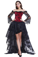 Atomic Black and Red Victorian Gothic Corset and Skirt Set | Victorian Gothic Corset Outfit
