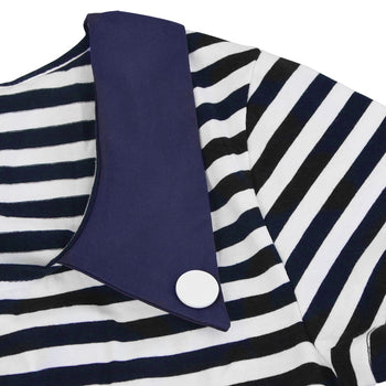 Atomic Blue Buttoned Stripe Vintage Dress