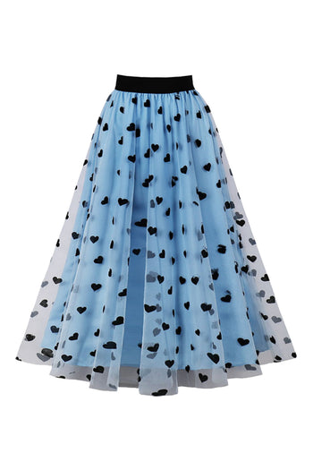 Atomic Blue Heart Double Layered Skirt