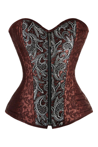 Atomic Brown Gothic Weave Steam Overbust Corset