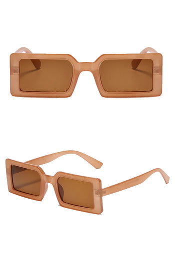 Atomic Brown Retro Rectangle Sunglasses