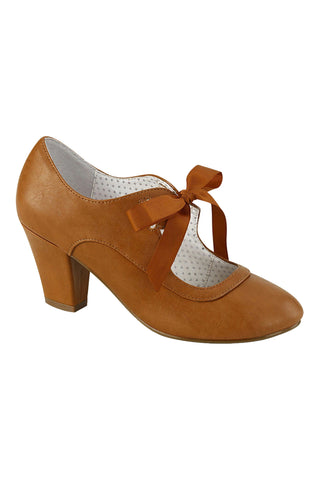 Atomic Camel Bowknot Mary Jane Pumps