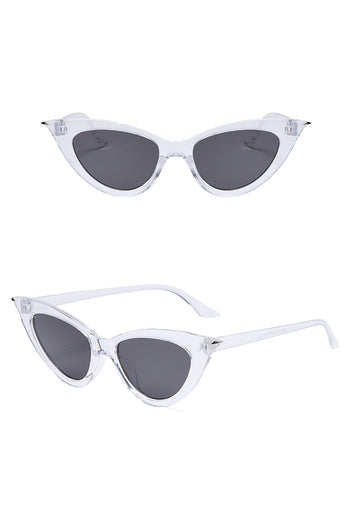 Stay shady with our Atomic Clear Pointed Cat Eye Sunglasses. This pair of sunglasses features a pointed cat eye frame, gradient lens, and it's light on the nose.