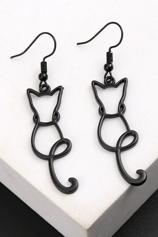 Atomic Gothic Hollow Cat Earrings